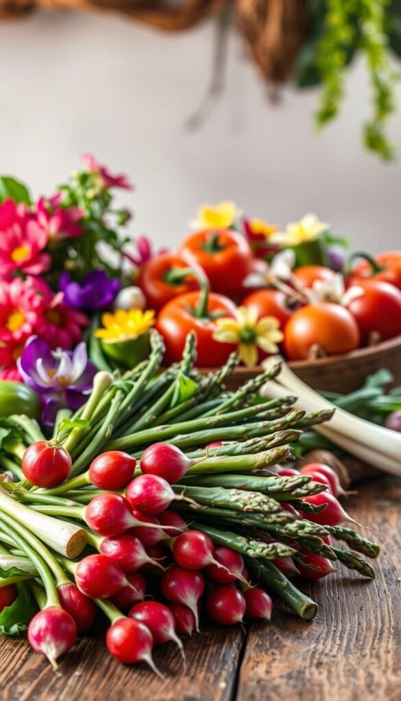 colorful spring vegetables