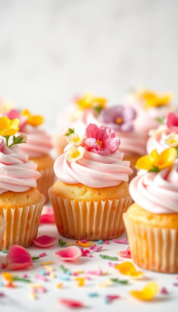 decorating spring cupcakes