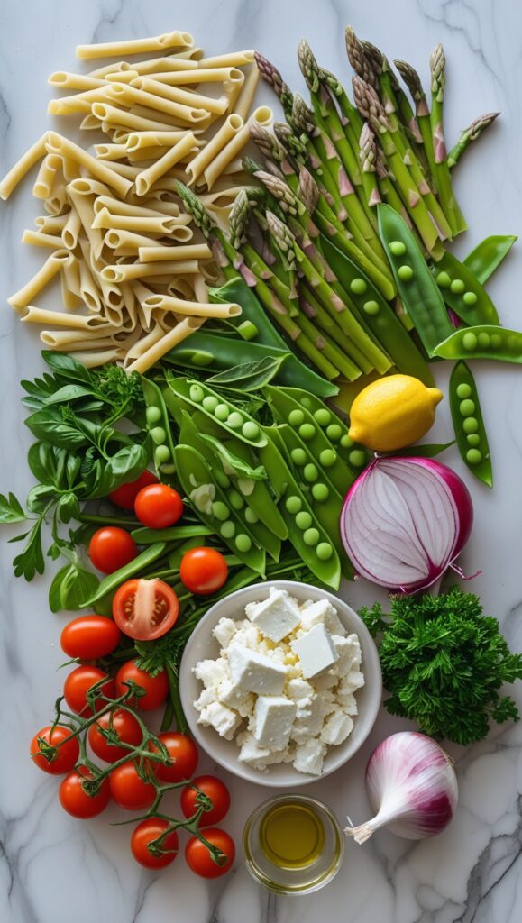 Zesty Spring Pasta Salad Recipe ingredients