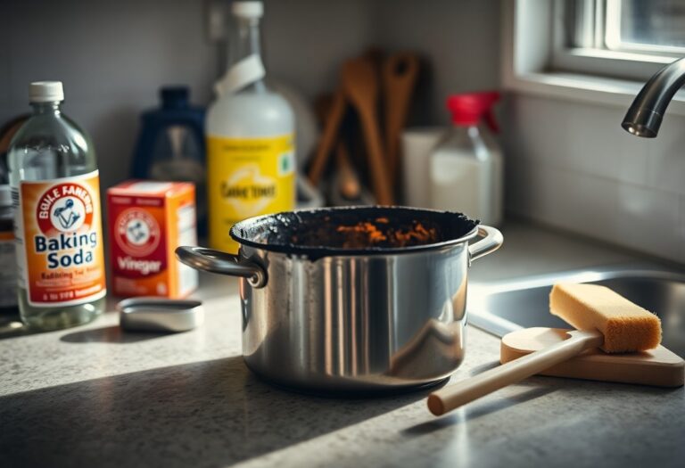 how to clean a burnt pot